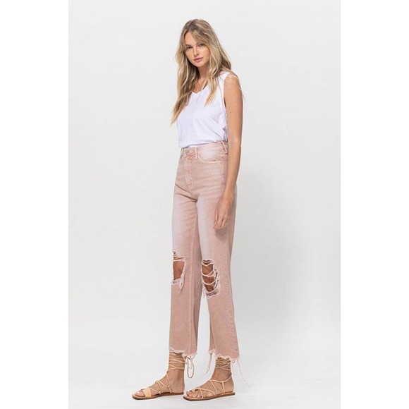 VERVET July Song 90's Vintage Distressed Detail Cropped Flare Jeans - Picture 4 of 13